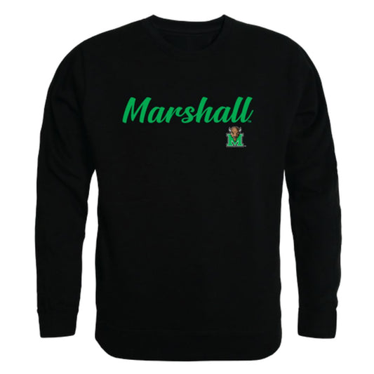 Marshall University Thundering Herd Script Crewneck Pullover Sweatshirt Sweater Black