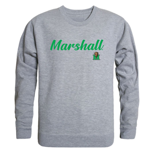 Marshall University Thundering Herd Script Crewneck Pullover Sweatshirt Sweater Black
