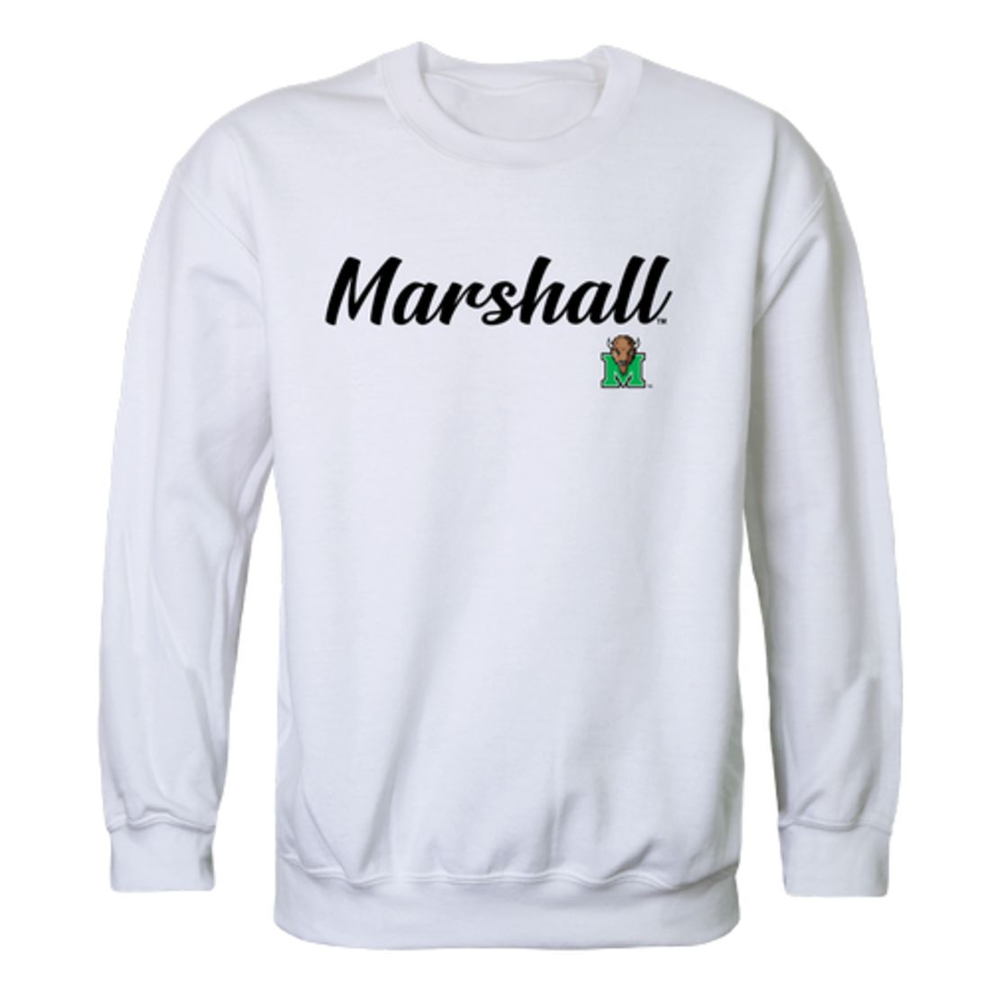 Marshall University Thundering Herd Script Crewneck Pullover Sweatshirt Sweater Black
