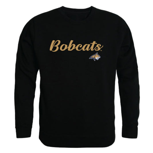 Montana State University Bobcats Script Crewneck Pullover Sweatshirt Sweater Black
