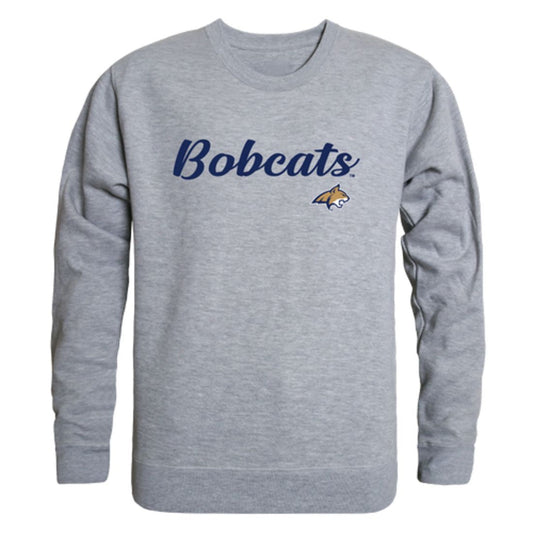 Montana State University Bobcats Script Crewneck Pullover Sweatshirt Sweater Black