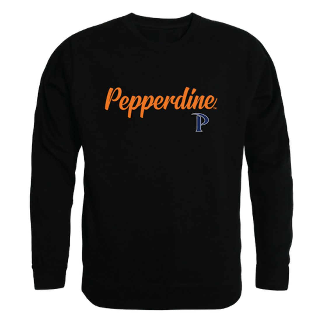 Pepperdine University Waves Script Crewneck Pullover Sweatshirt Sweater Black