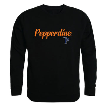 Pepperdine University Waves Script Crewneck Pullover Sweatshirt Sweater Black