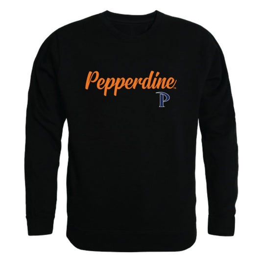 Pepperdine University Waves Script Crewneck Pullover Sweatshirt Sweater Black