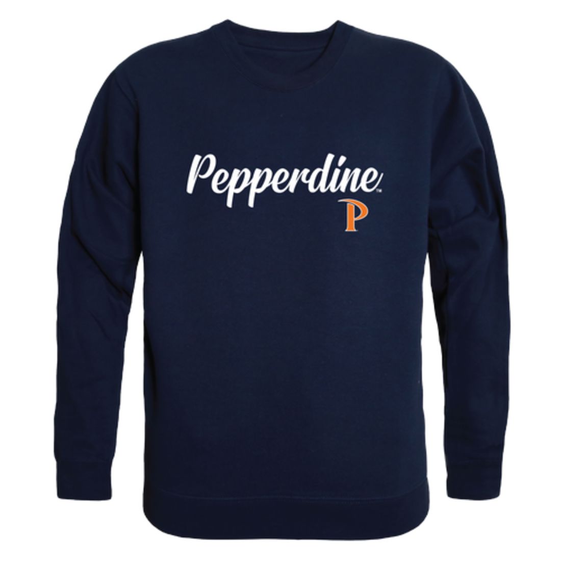 Pepperdine University Waves Script Crewneck Pullover Sweatshirt Sweater Black