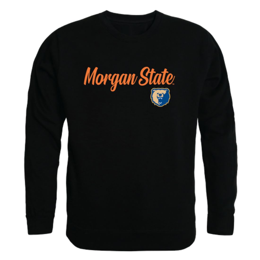 Morgan State University Bears Script Crewneck Pullover Sweatshirt Sweater Black