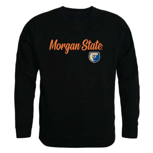 Morgan State University Bears Script Crewneck Pullover Sweatshirt Sweater Black