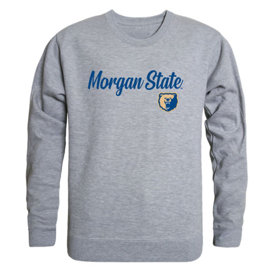 Morgan State University Bears Script Crewneck Pullover Sweatshirt Sweater Black