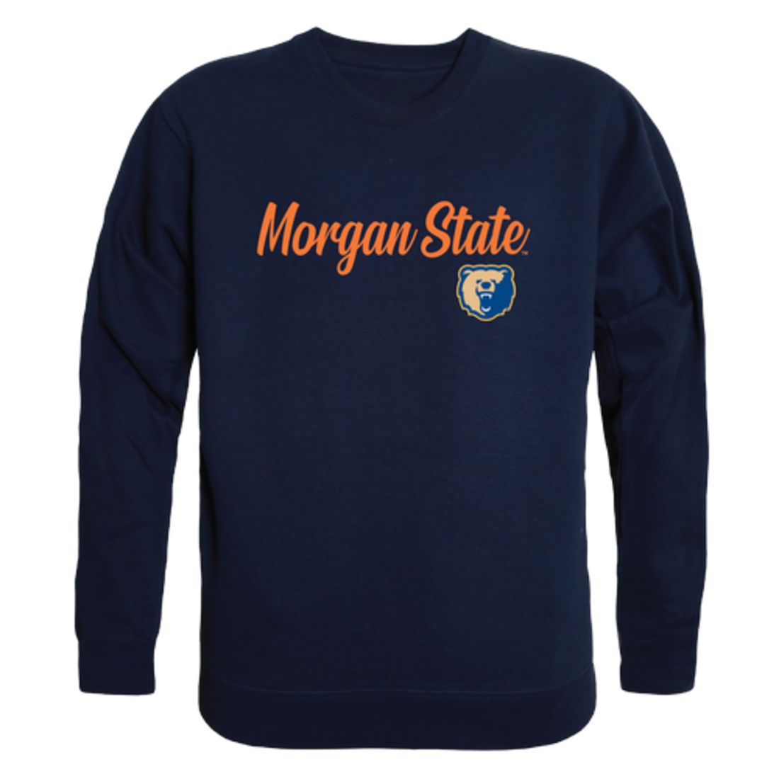 Morgan State University Bears Script Crewneck Pullover Sweatshirt Sweater Black