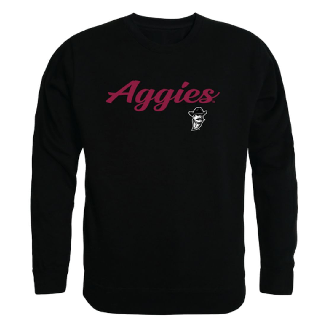NMSU New Mexico State University Aggies Script Crewneck Pullover Sweatshirt Sweater Black