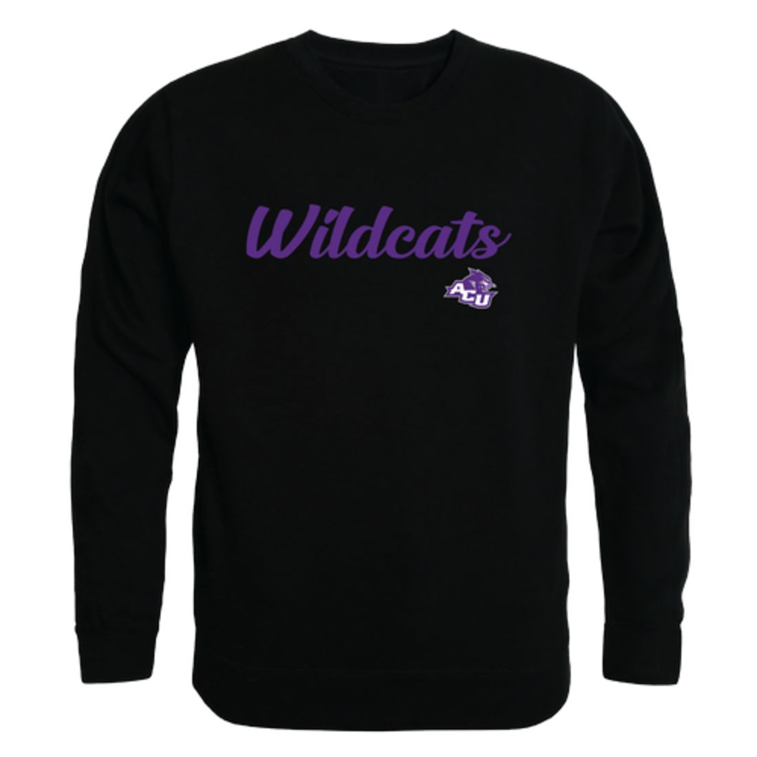 ACU Abilene Christian University Wildcats Script Crewneck Pullover Sweatshirt Sweater Black