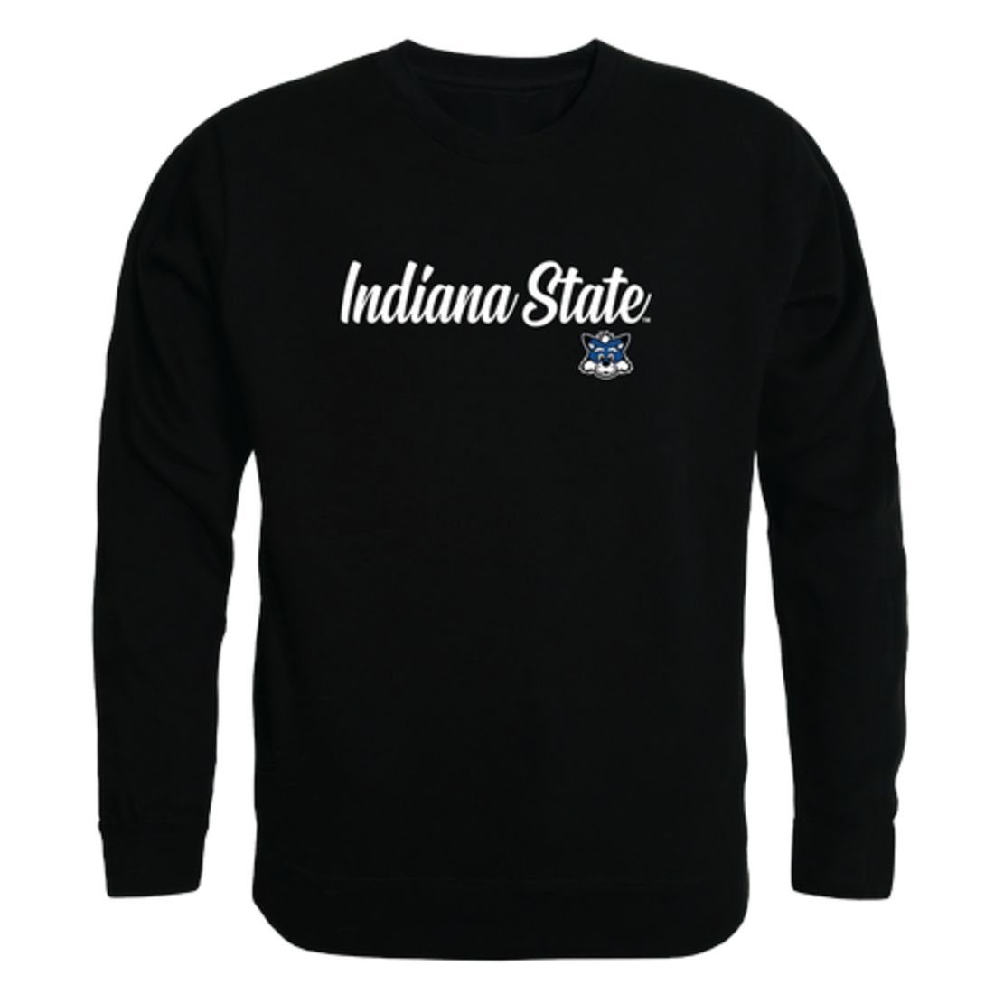 ISU Indiana State University Sycamores Script Crewneck Pullover Sweatshirt Sweater Black
