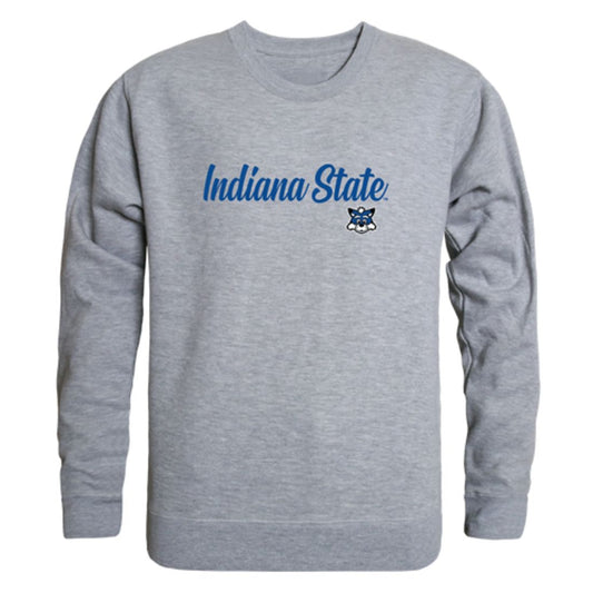 ISU Indiana State University Sycamores Script Crewneck Pullover Sweatshirt Sweater Black