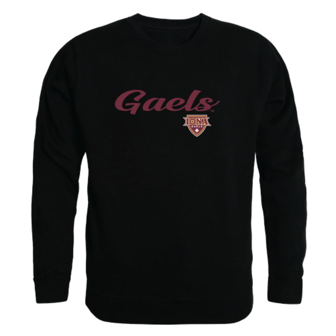 Iona College Gaels Script Crewneck Pullover Sweatshirt Sweater Black