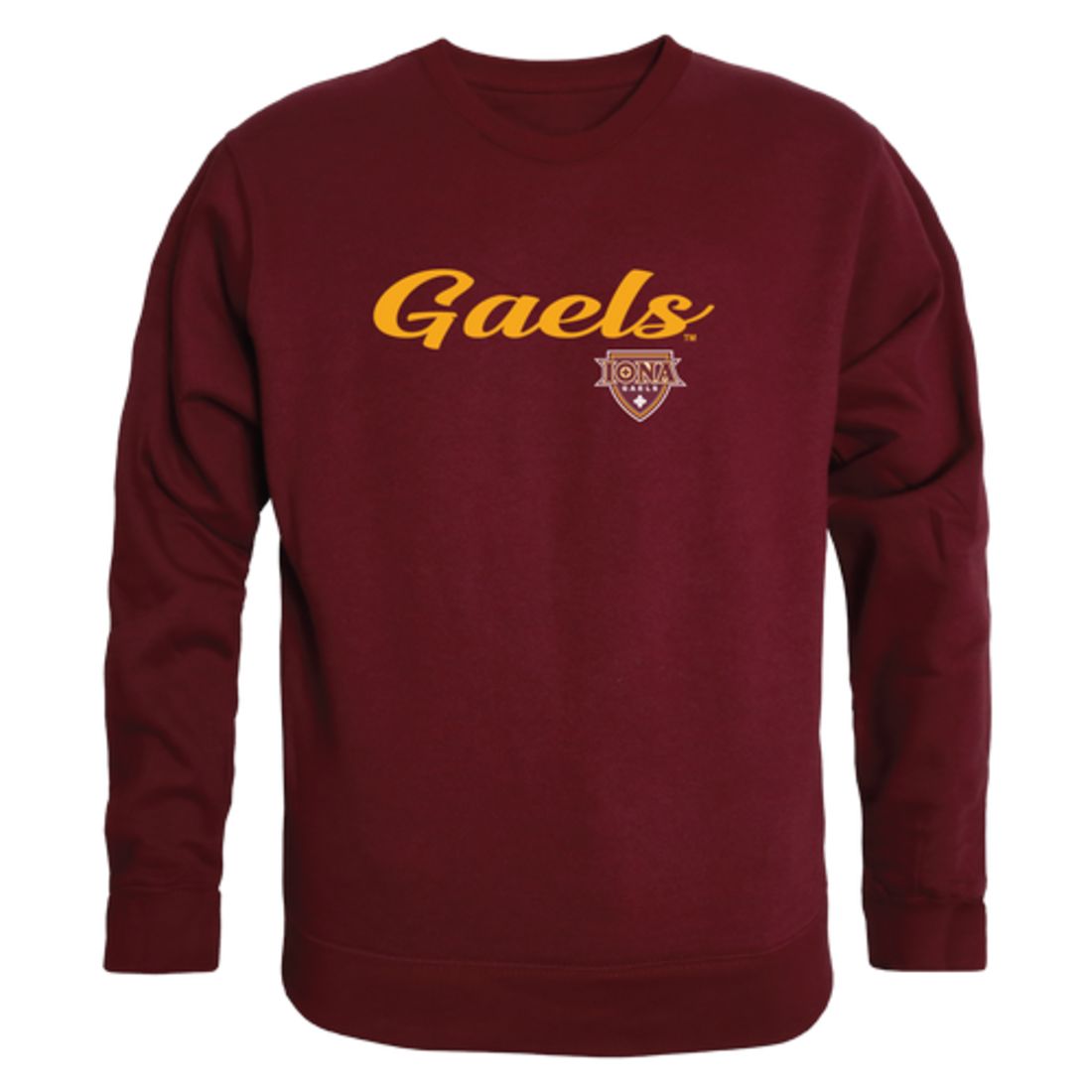 Iona College Gaels Script Crewneck Pullover Sweatshirt Sweater Black