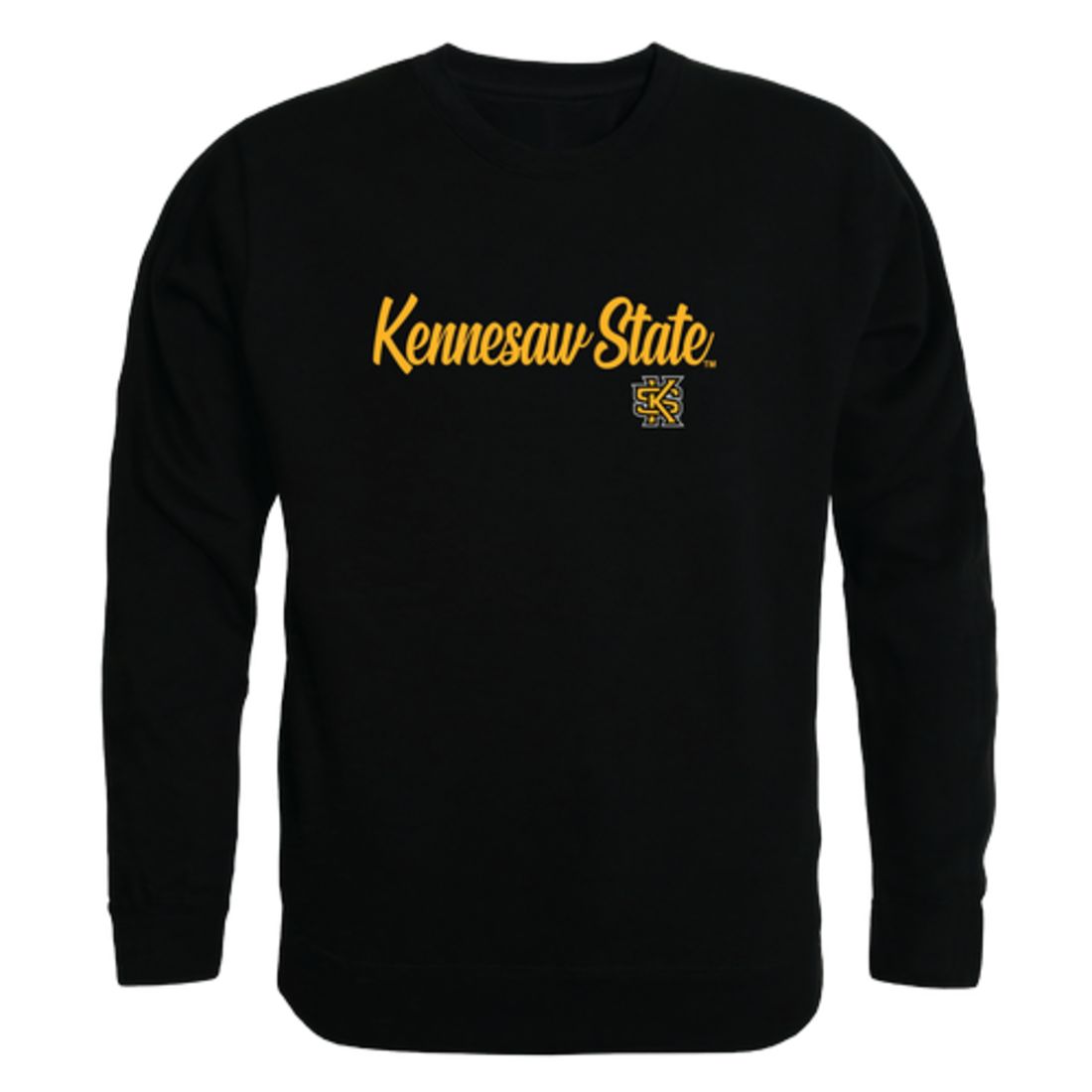 KSU Kennesaw State University Owls Script Crewneck Pullover Sweatshirt Sweater Black
