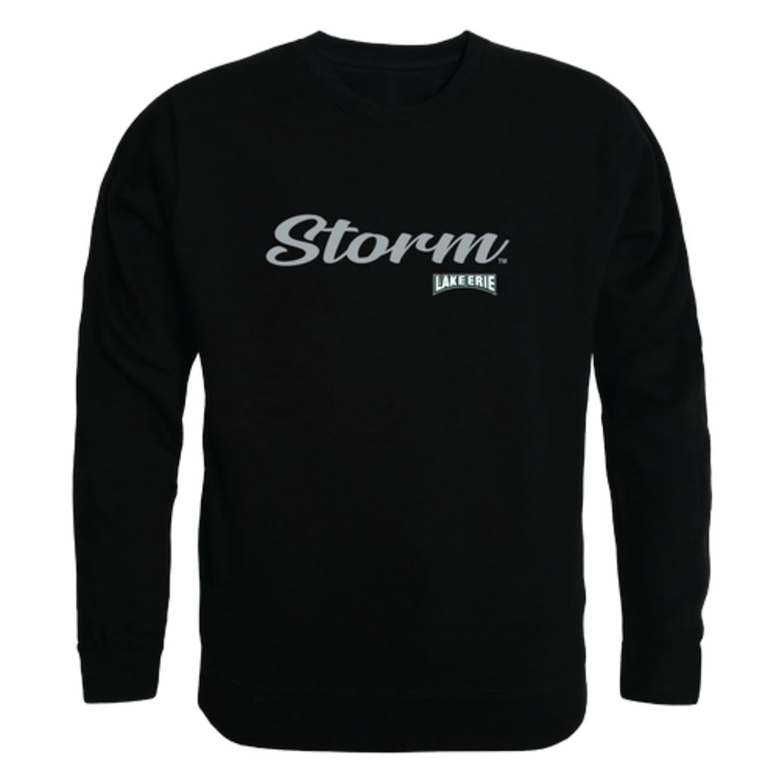 Lake Erie College Storm Script Crewneck Pullover Sweatshirt Sweater Black