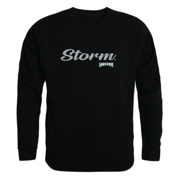 Lake Erie College Storm Script Crewneck Pullover Sweatshirt Sweater Black