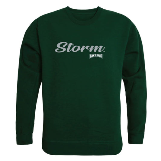 Lake Erie College Storm Script Crewneck Pullover Sweatshirt Sweater Black