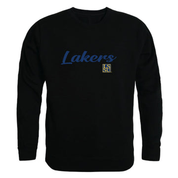 LSSU Lake Superior State University Lakers Script Crewneck Pullover Sweatshirt Sweater Black