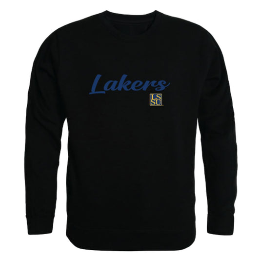 LSSU Lake Superior State University Lakers Script Crewneck Pullover Sweatshirt Sweater Black