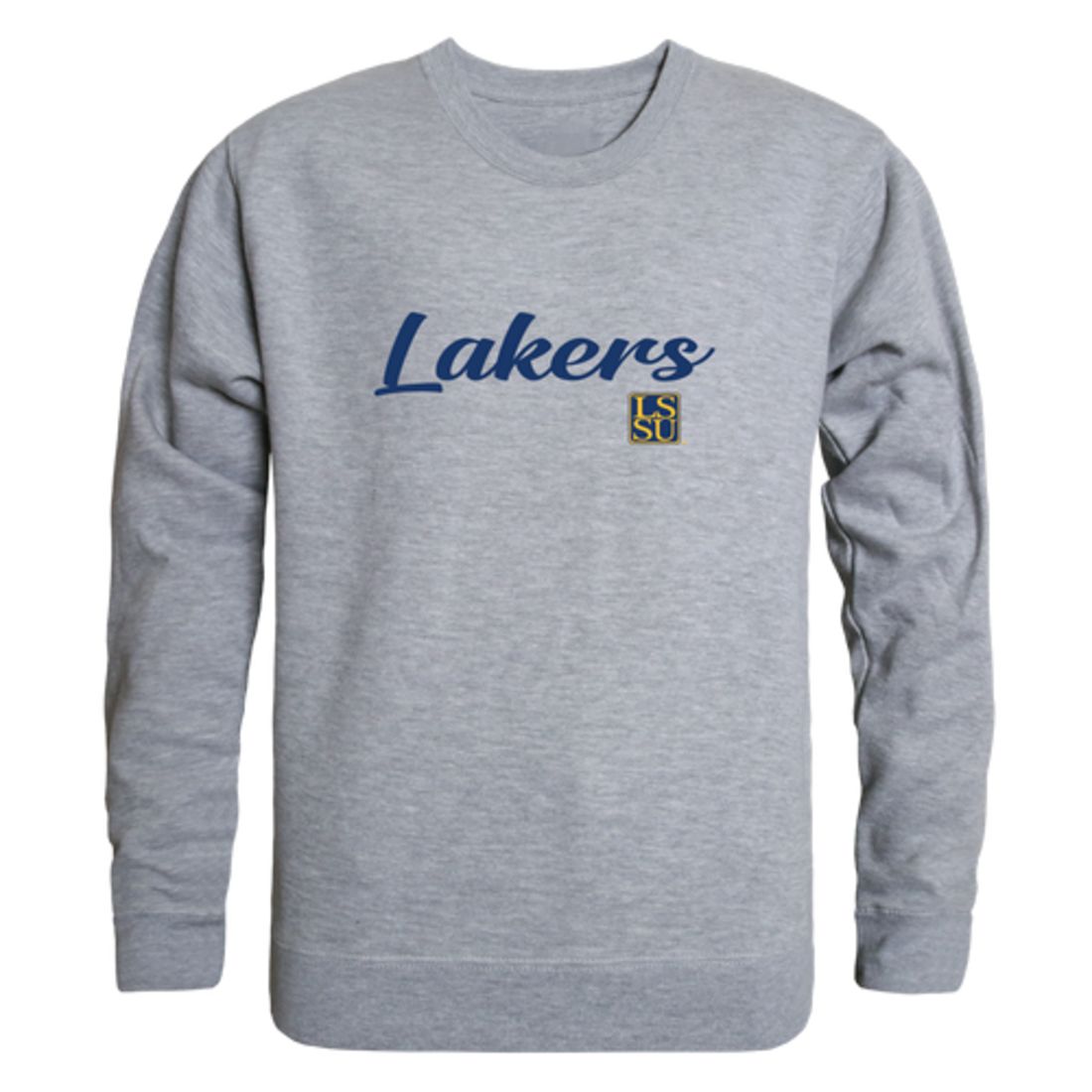 LSSU Lake Superior State University Lakers Script Crewneck Pullover Sweatshirt Sweater Black