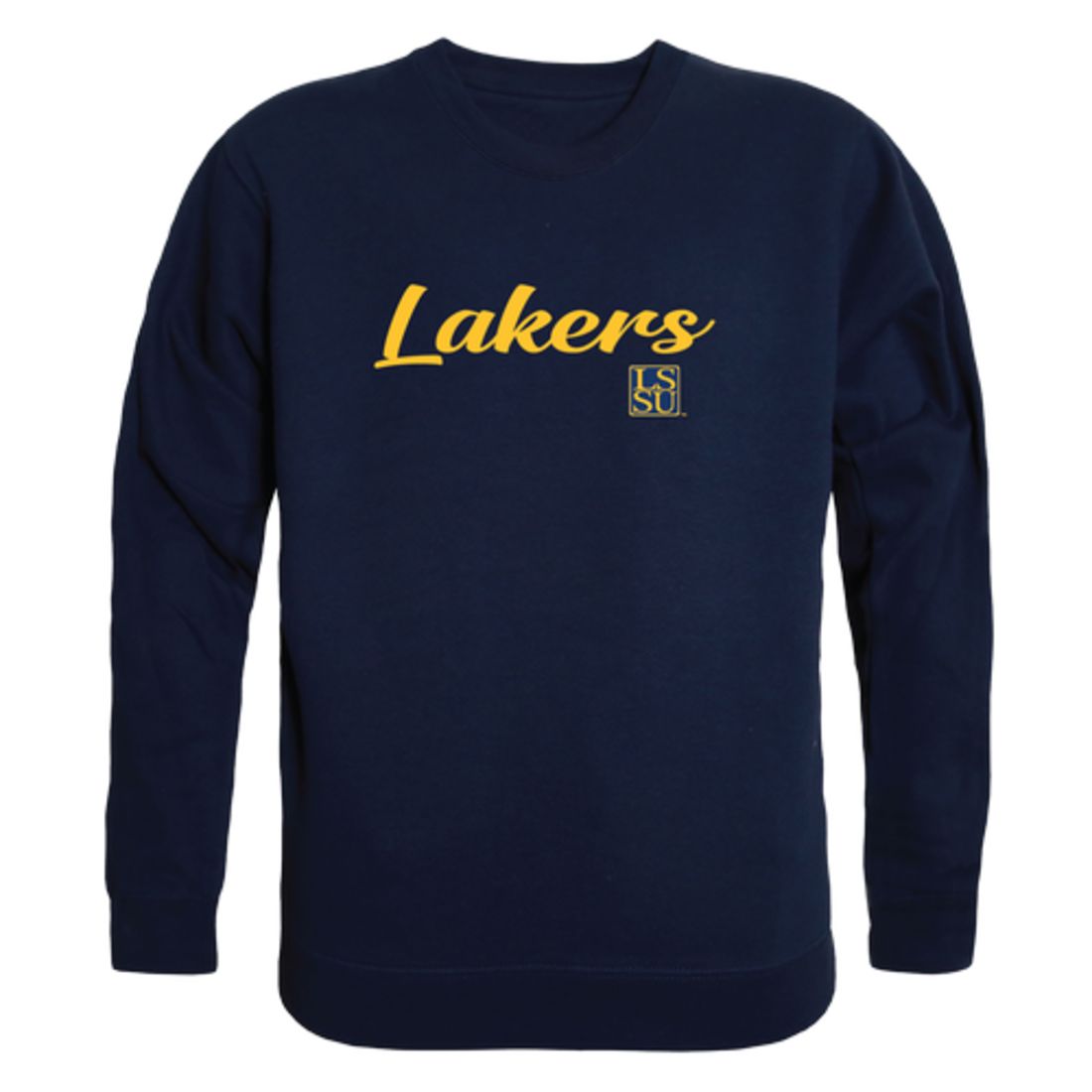 LSSU Lake Superior State University Lakers Script Crewneck Pullover Sweatshirt Sweater Black