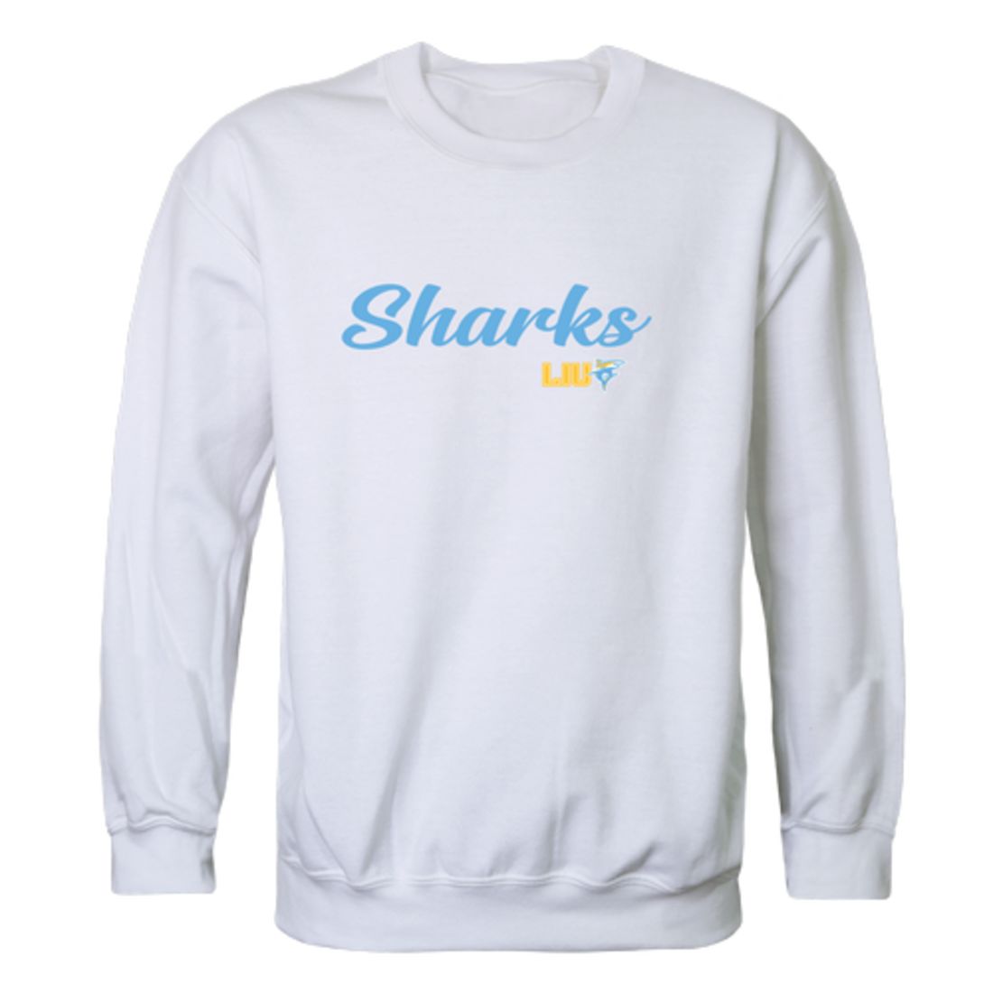 LIU Long Island University Post Pioneers Script Crewneck Pullover Sweatshirt Sweater Heather Charcoal