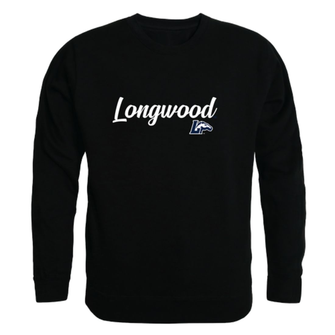 Longwood University Lancers Script Crewneck Pullover Sweatshirt Sweater Black