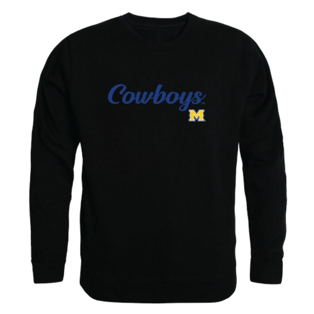 McNeese State University Cowboys and Cowgirls Script Crewneck Pullover Sweatshirt Sweater Black