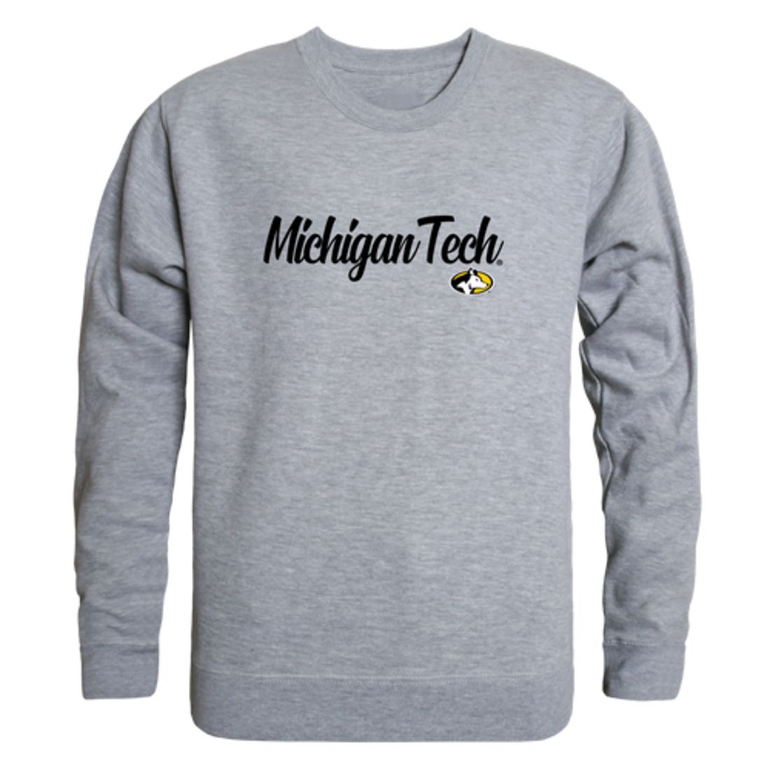 Michigan Technological University Huskies Script Crewneck Pullover Sweatshirt Sweater Black