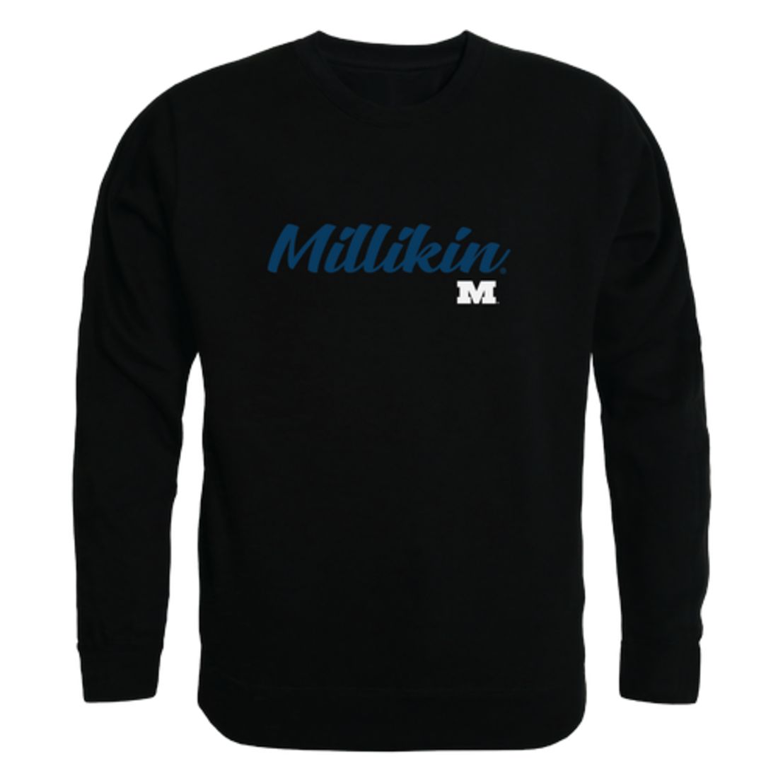 Millikin University Big Blue Script Crewneck Pullover Sweatshirt Sweater Black