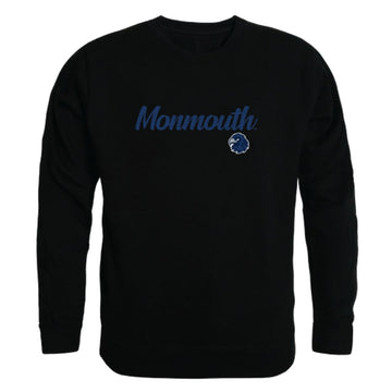 Monmouth University Hawks Script Crewneck Pullover Sweatshirt Sweater Black