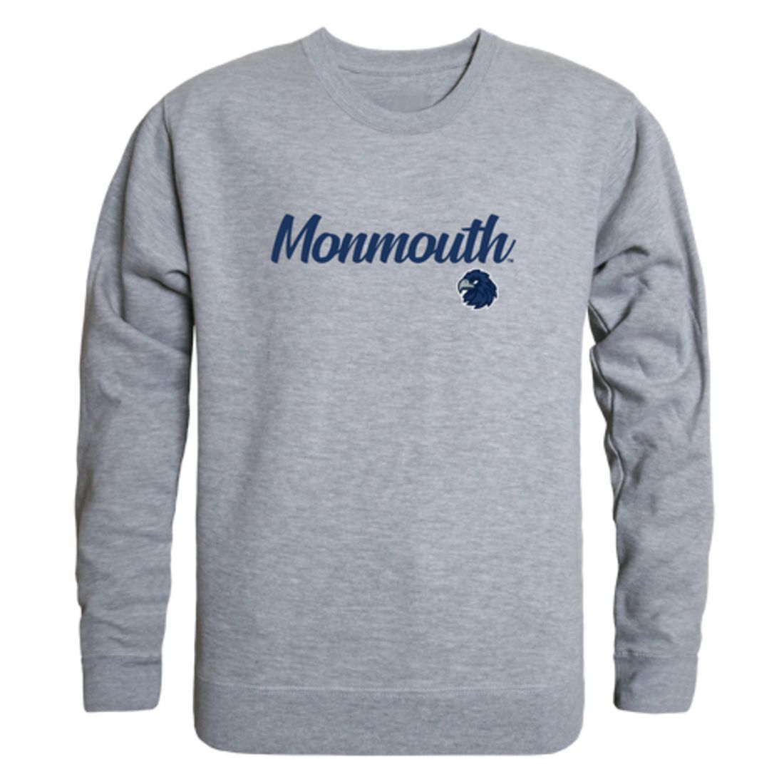 Monmouth University Hawks Script Crewneck Pullover Sweatshirt Sweater Black