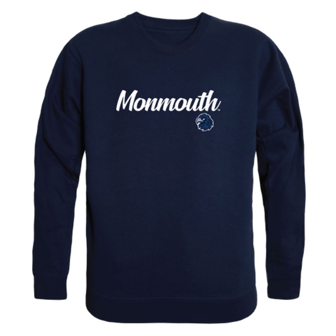 Monmouth University Hawks Script Crewneck Pullover Sweatshirt Sweater Black