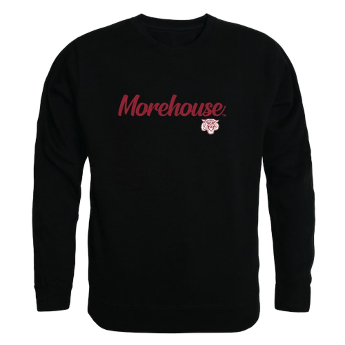 Morehouse College Maroon Tigers Script Crewneck Pullover Sweatshirt Sweater Black