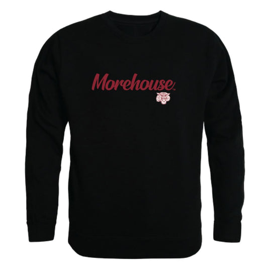 Morehouse College Maroon Tigers Script Crewneck Pullover Sweatshirt Sweater Black