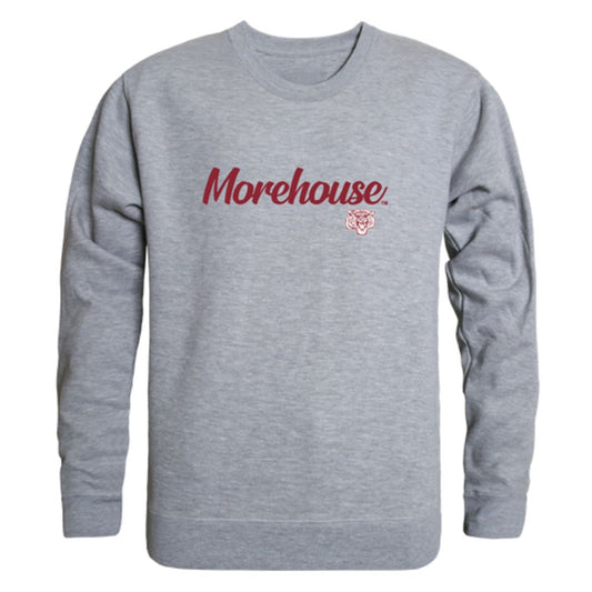 Morehouse College Maroon Tigers Script Crewneck Pullover Sweatshirt Sweater Black