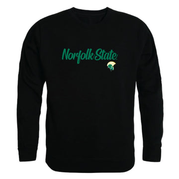 NSU Norfolk State University Spartans Script Crewneck Pullover Sweatshirt Sweater Black