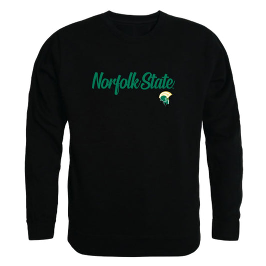 NSU Norfolk State University Spartans Script Crewneck Pullover Sweatshirt Sweater Black