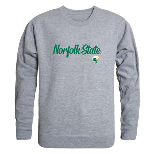 NSU Norfolk State University Spartans Script Crewneck Pullover Sweatshirt Sweater Black
