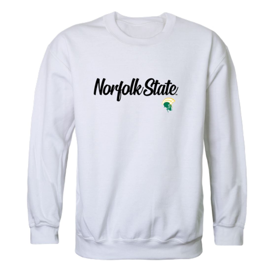 NSU Norfolk State University Spartans Script Crewneck Pullover Sweatshirt Sweater Black