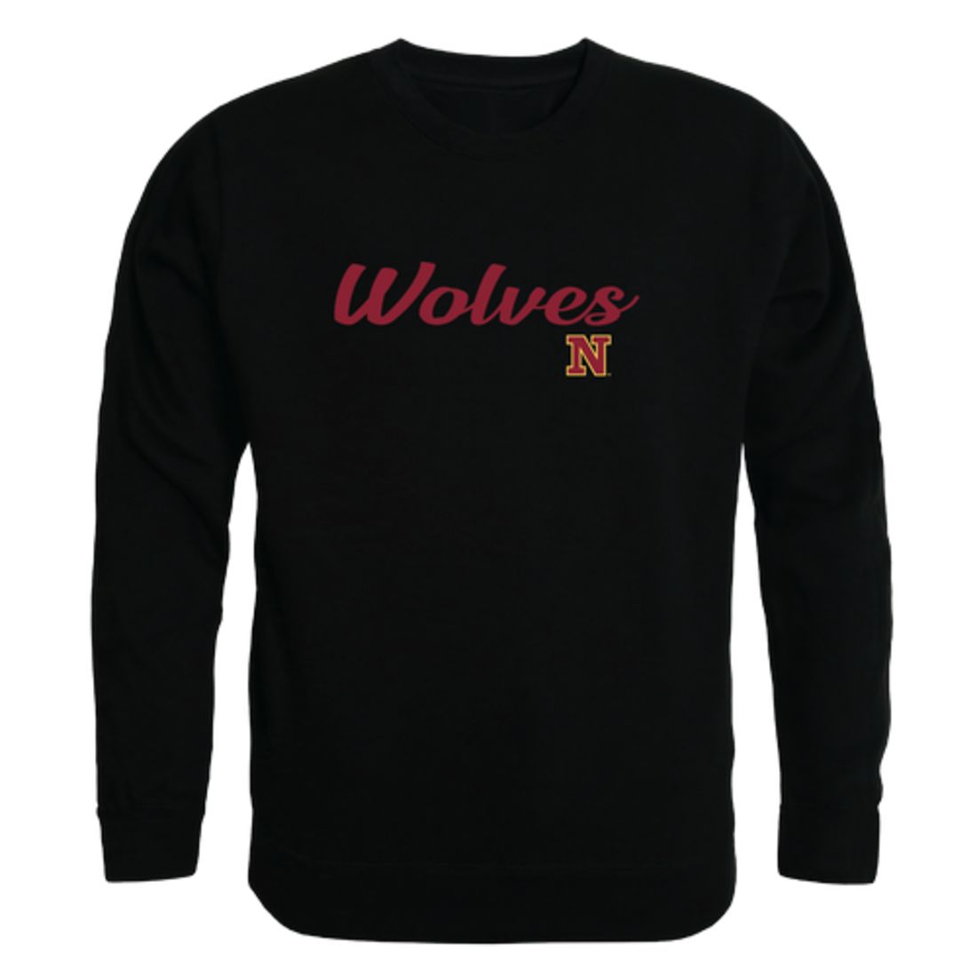 NSU Northern State University Wolves Script Crewneck Pullover Sweatshirt Sweater Black