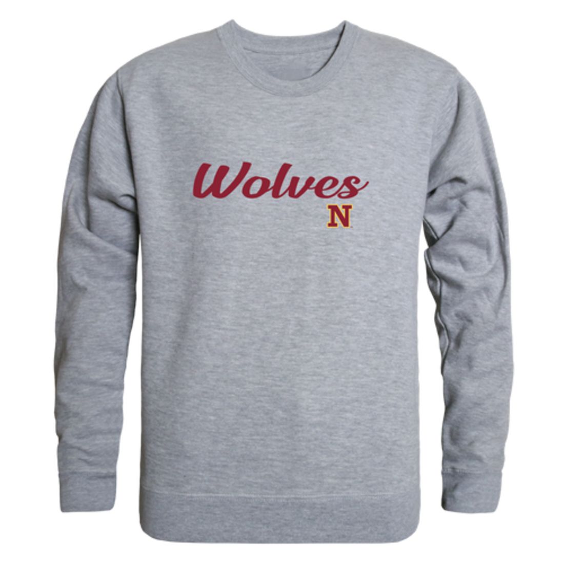 NSU Northern State University Wolves Script Crewneck Pullover Sweatshirt Sweater Black