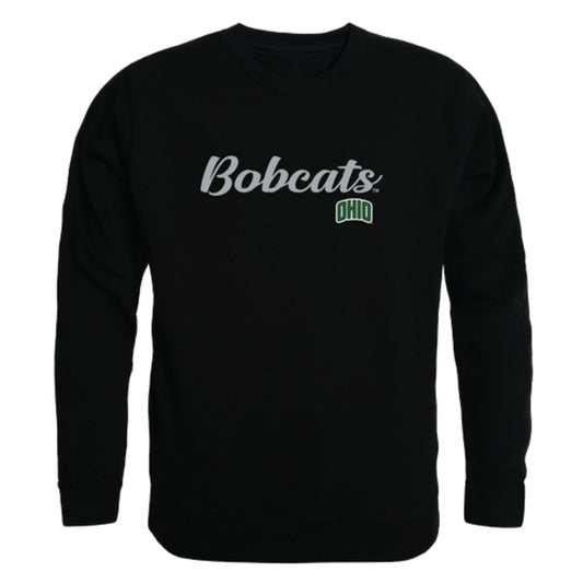 Ohio University Bobcats Script Crewneck Pullover Sweatshirt Sweater Black