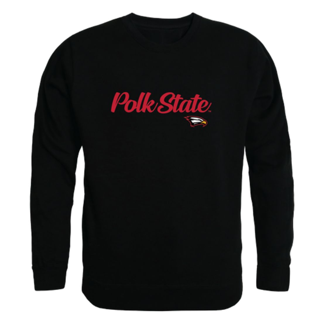 Polk State College Eagles Script Crewneck Pullover Sweatshirt Sweater Black