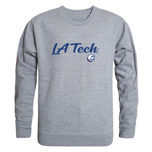 Louisiana Tech University Bulldogs Script Crewneck Pullover Sweatshirt Sweater Black
