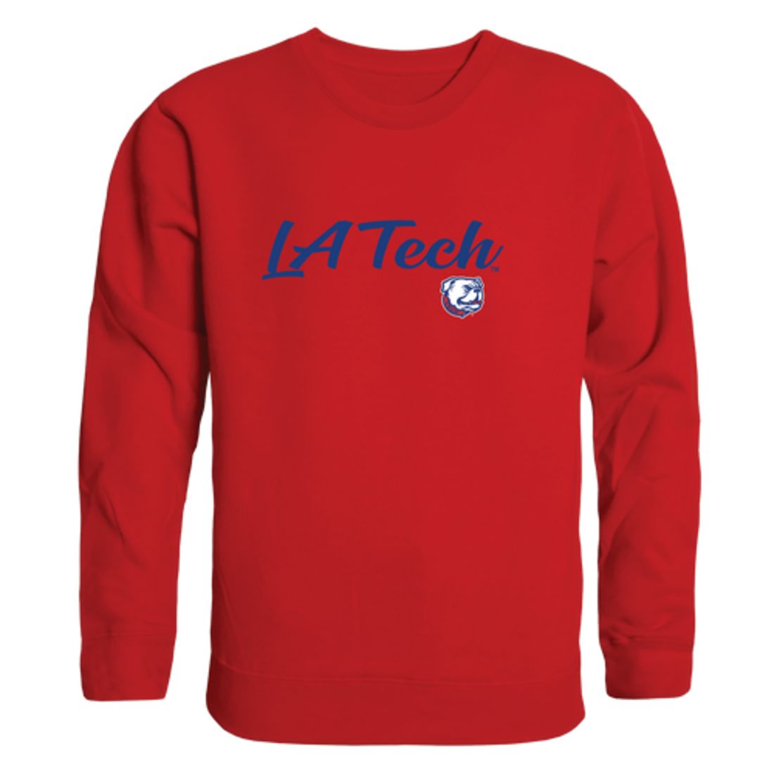 Louisiana Tech University Bulldogs Script Crewneck Pullover Sweatshirt Sweater Black