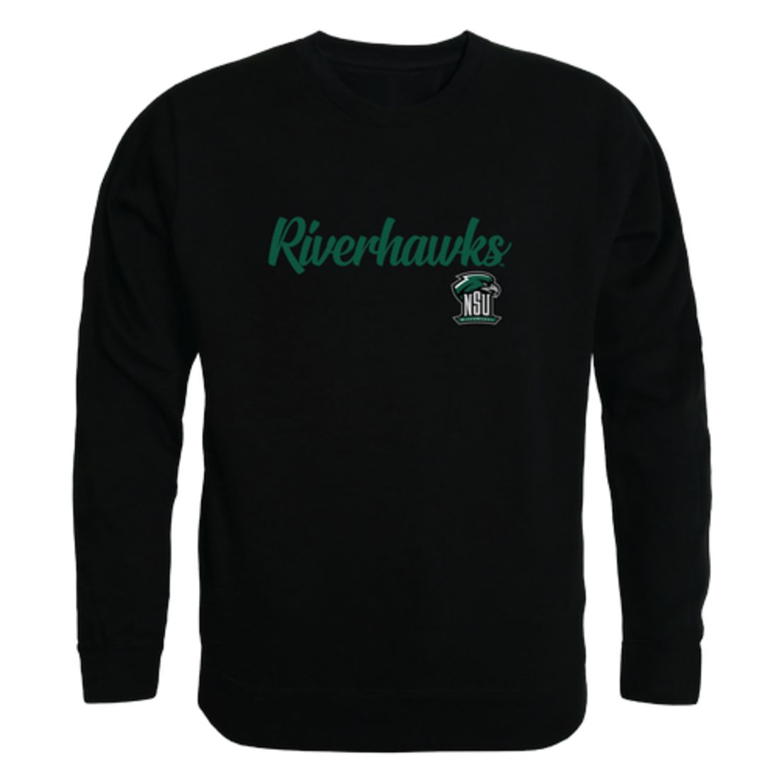 NSU Northeastern State University RiverHawks Script Crewneck Pullover Sweatshirt Sweater Black