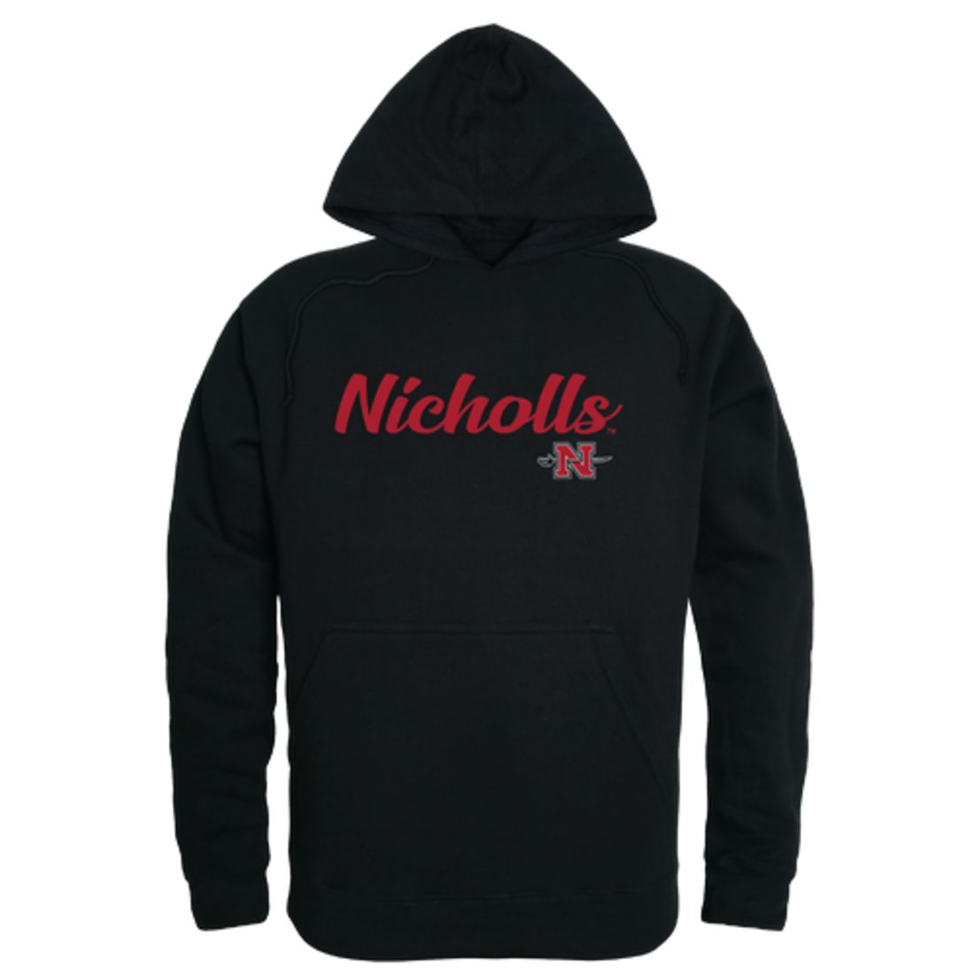Nicholls State University Colonels Mens Script Hoodie Sweatshirt Black